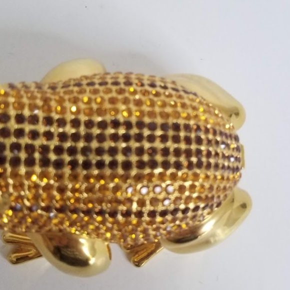 Gold Tone Frog Trinket Box - Picture 5 of 8